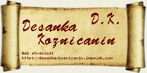 Desanka Kozničanin vizit kartica